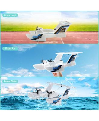 3-in-1 Water Land Air RC Plane, 2.4G 3-Channel with 2 Batteries & 20 Min Flight