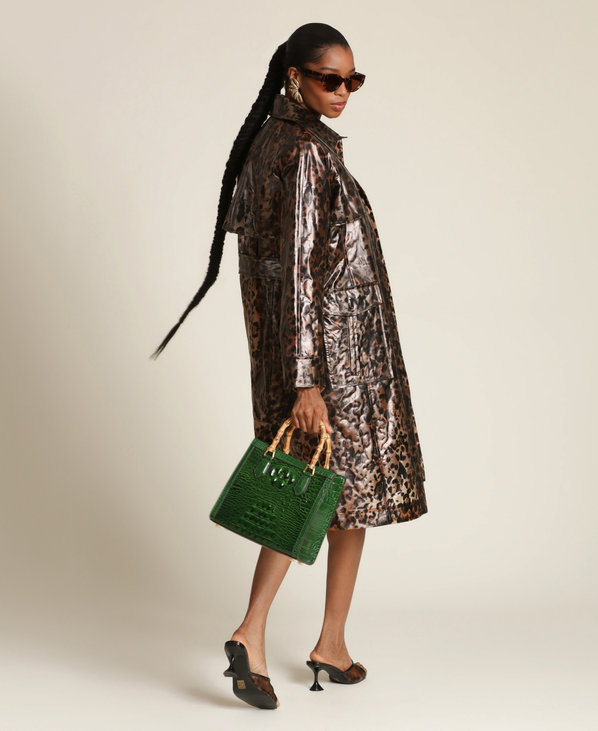 Avec Les Filles Women's Center Front Belted Trench Coat