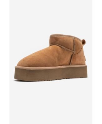 Women Havana Leather Platform Ankle Boot