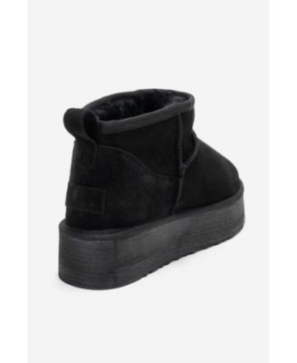 Women Havana Leather Platform Ankle Boot