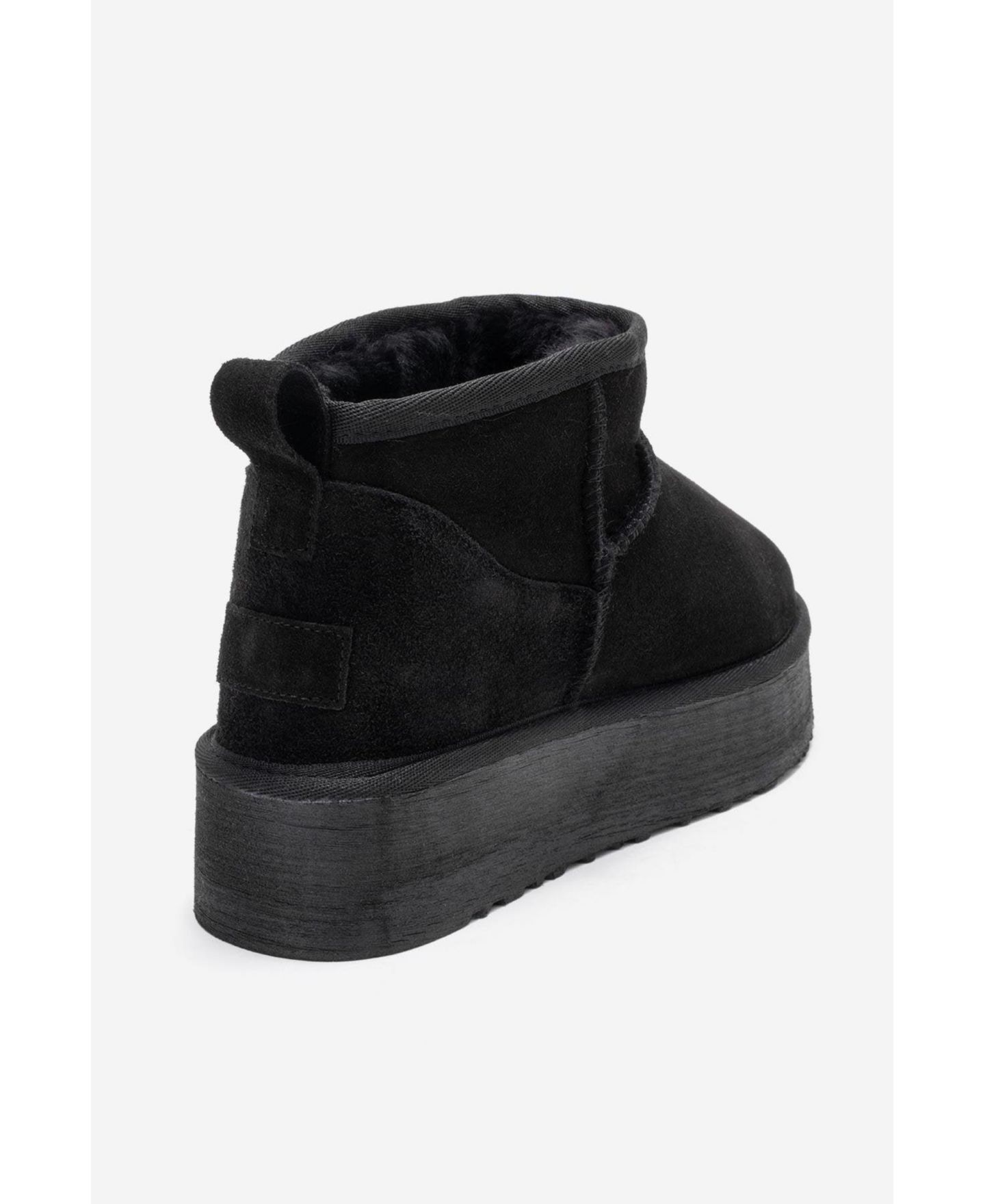 Женские ботинки Forever & Always Shoes Women Havana Leather Platform Ankle, цвет: Чёрный замшевый кожаный — фото 5