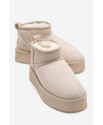 Women Havana Leather Platform Ankle Boot