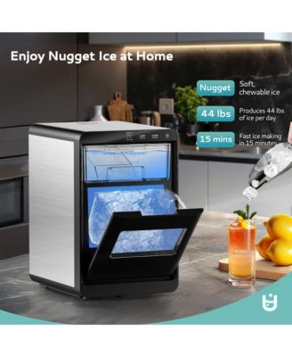 45-lb Per Day Nugget Ice Countertop Portable Ice Maker with 2lb Capacity and Auto-Cleaning