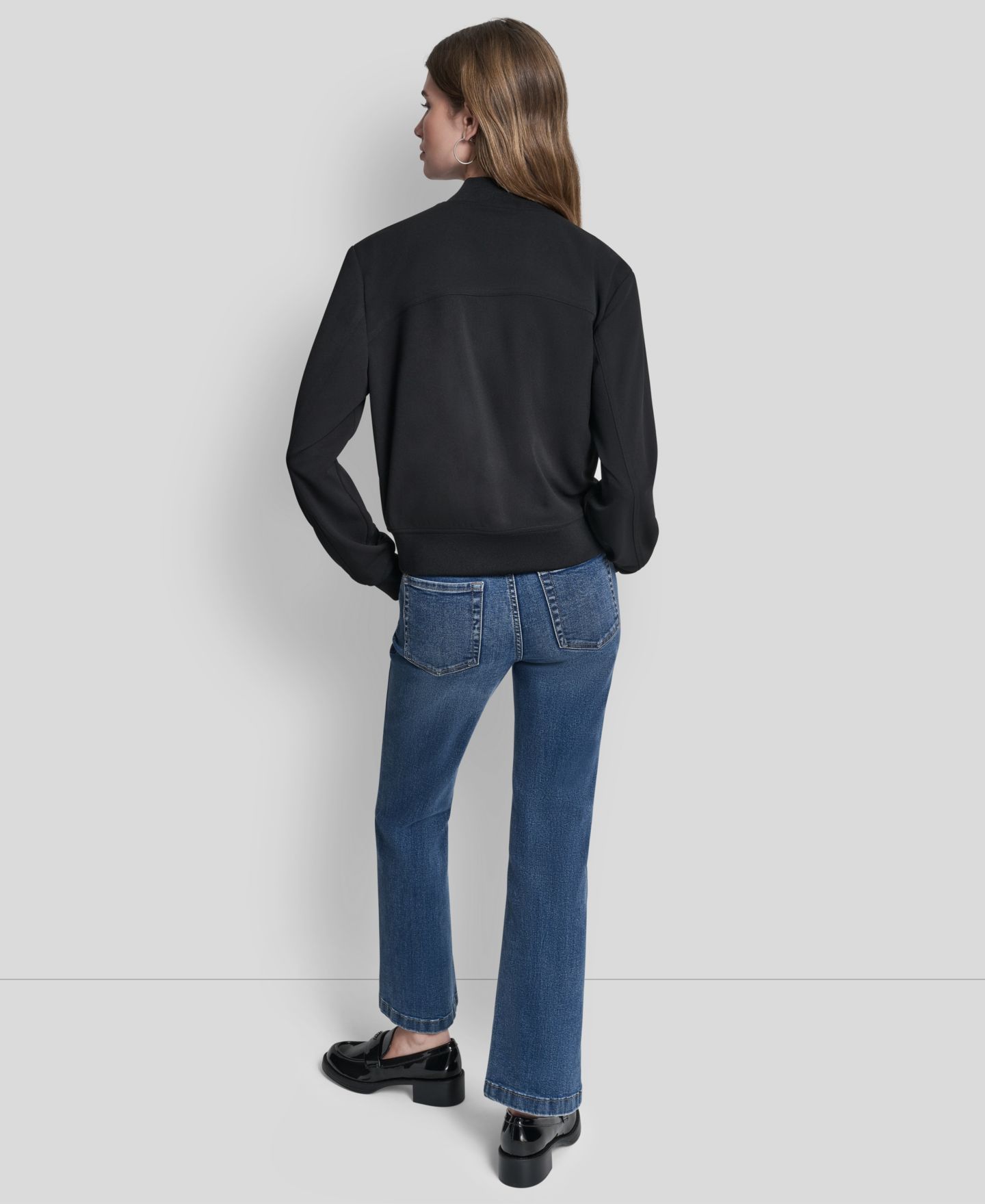Женская куртка DKNY Zippered Bomber, цвет: Чёрный — фото 6