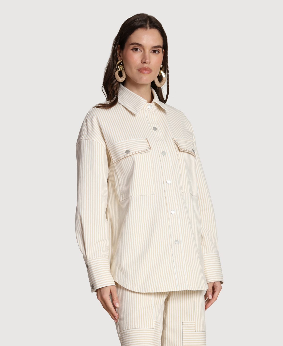 Avec Les Filles Women's Collared Oversized Shirt