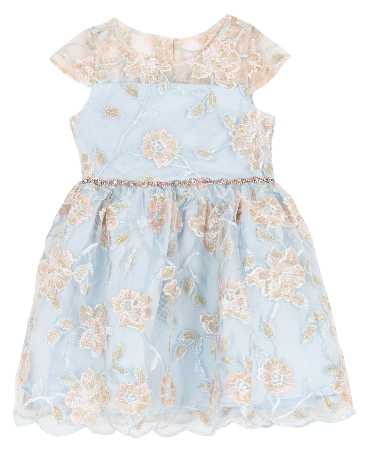 Rare Editions Girls' 2T-6X Fit and Flare Short-Sleeve Dress