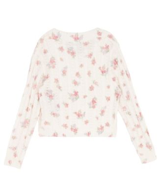 Girls' 7-12 Floral Printed Cardigan and Cami, 2-Piece Set