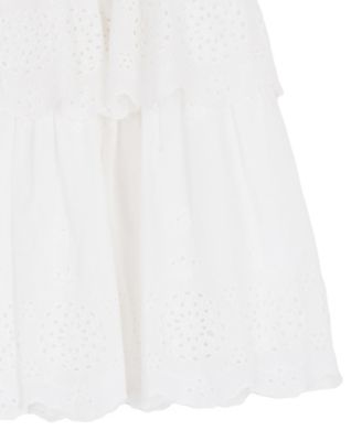 Girls' 7-16 Eyelet Flutter Sleeve Square Neck Dress