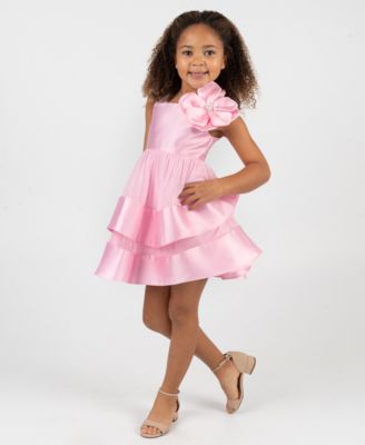 Girls' 2T-6X Mikado Sleeveless Mesh Skirt Dress