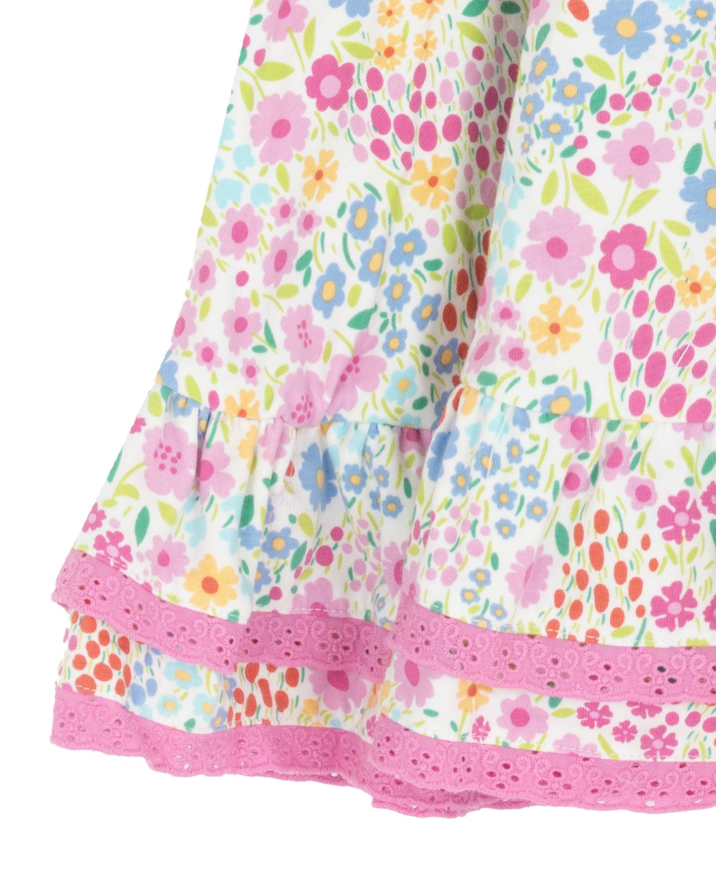 Платье Rare Editions Knit Print Square Neck Dress для девочек, цвет: Розовый / Зелёный — фото 7