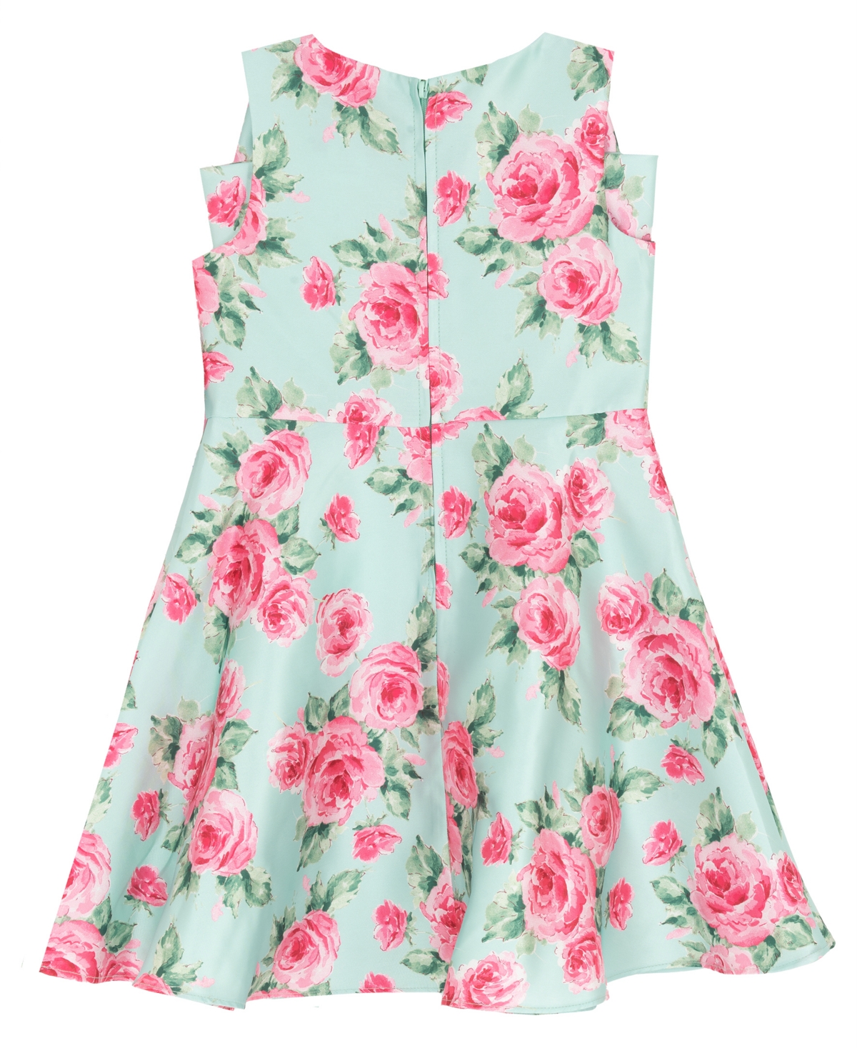 Rare Editions Girls' 2T-6X Printed Mikado Round Neck Bow Dress