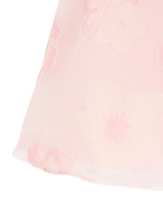 Girls' 2T-6X Floral Burnout Round Neck Dress