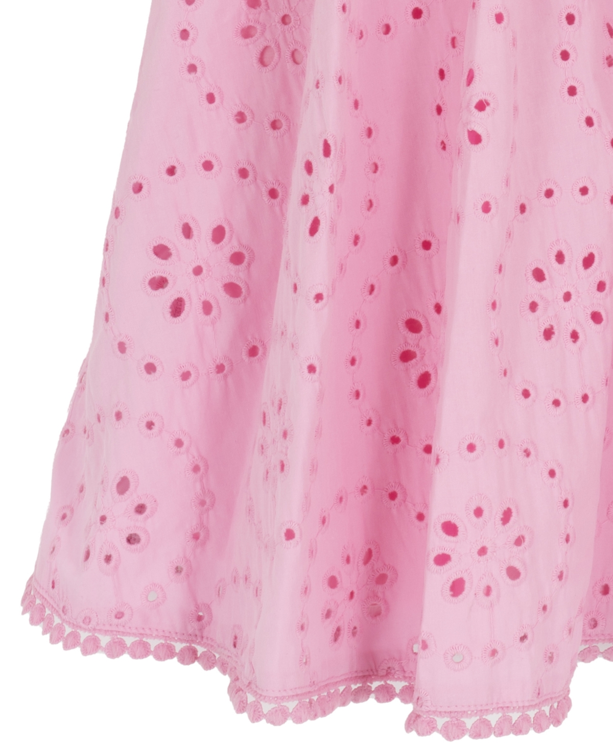 Rare Editions Girls' 7-16 Smocked Eyelet Square Neck Dress