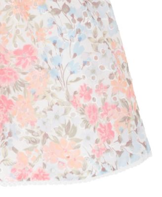 Girls' 2T-6X Printed Eyelet Square Neck Ruffle Dress