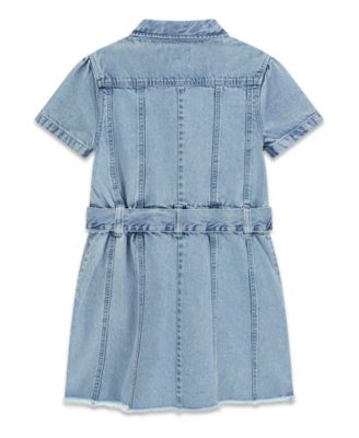 Girls' 7-16 Short-Sleeve Denim Dress