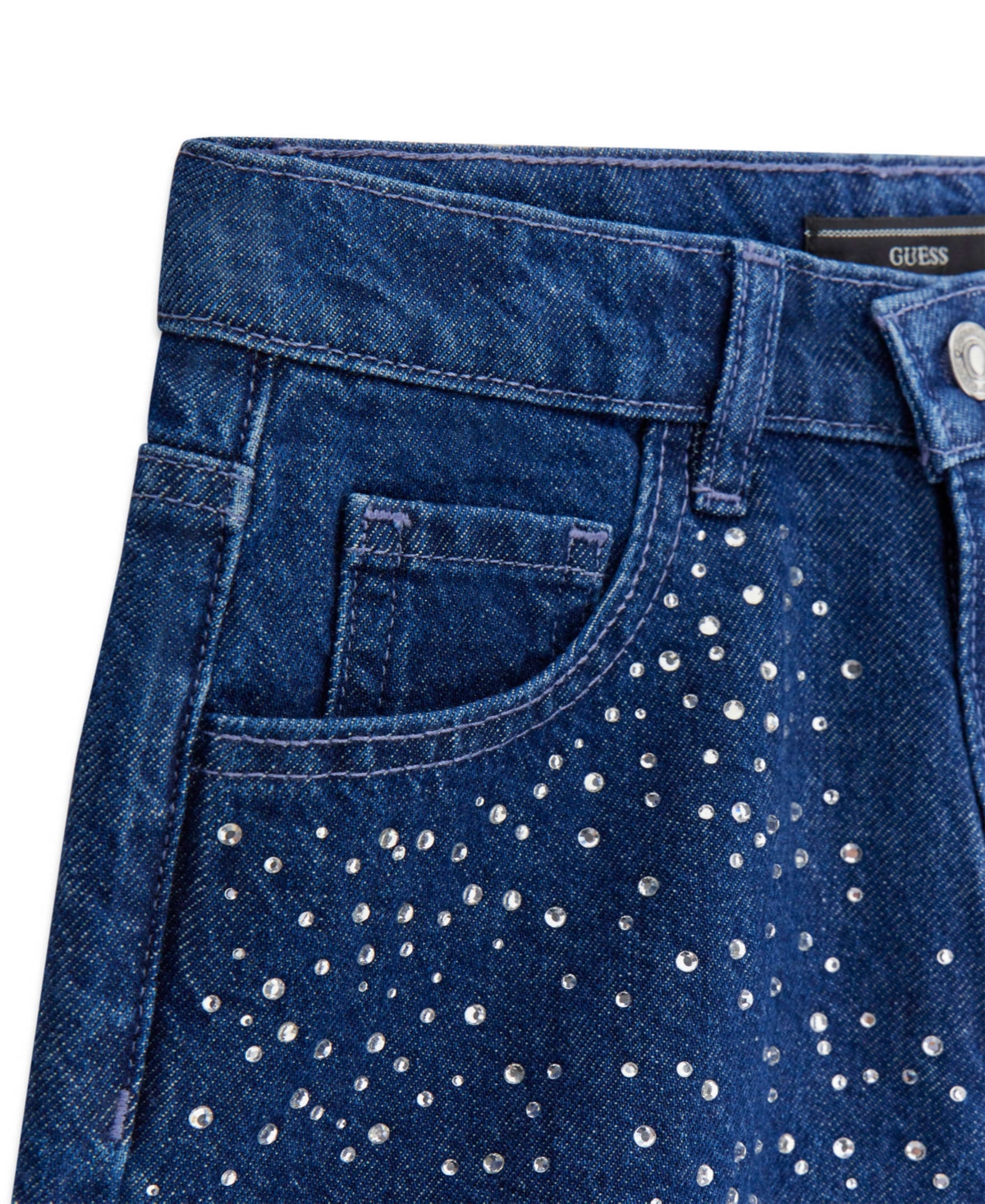 Guess Girls' 7-16 Rhinestone Jean Shorts