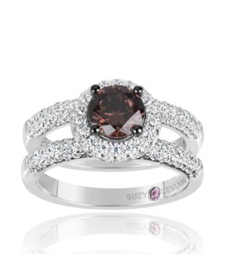 Cubic Zirconia White Floral Sterling Silver Ring