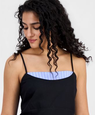 Women's Layered-Look Sleeveless Suiting Romper