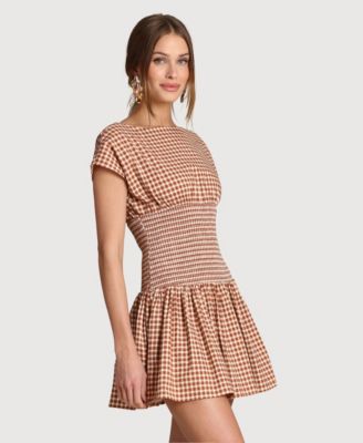 Women's Boat Neck Mini Dress