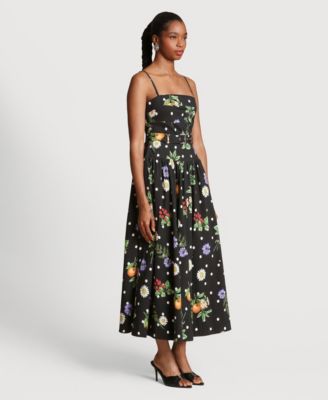 Women's Drop Waist Belted Midi Dress