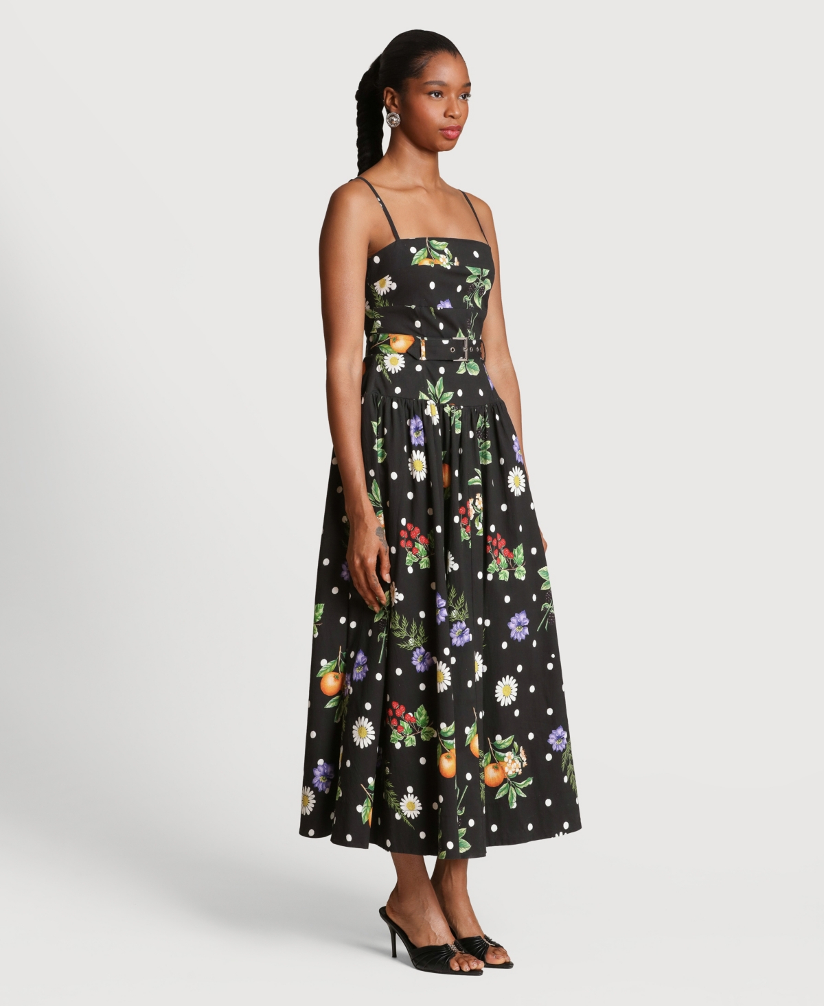 Avec Les Filles Women's Drop Waist Belted Midi Dress