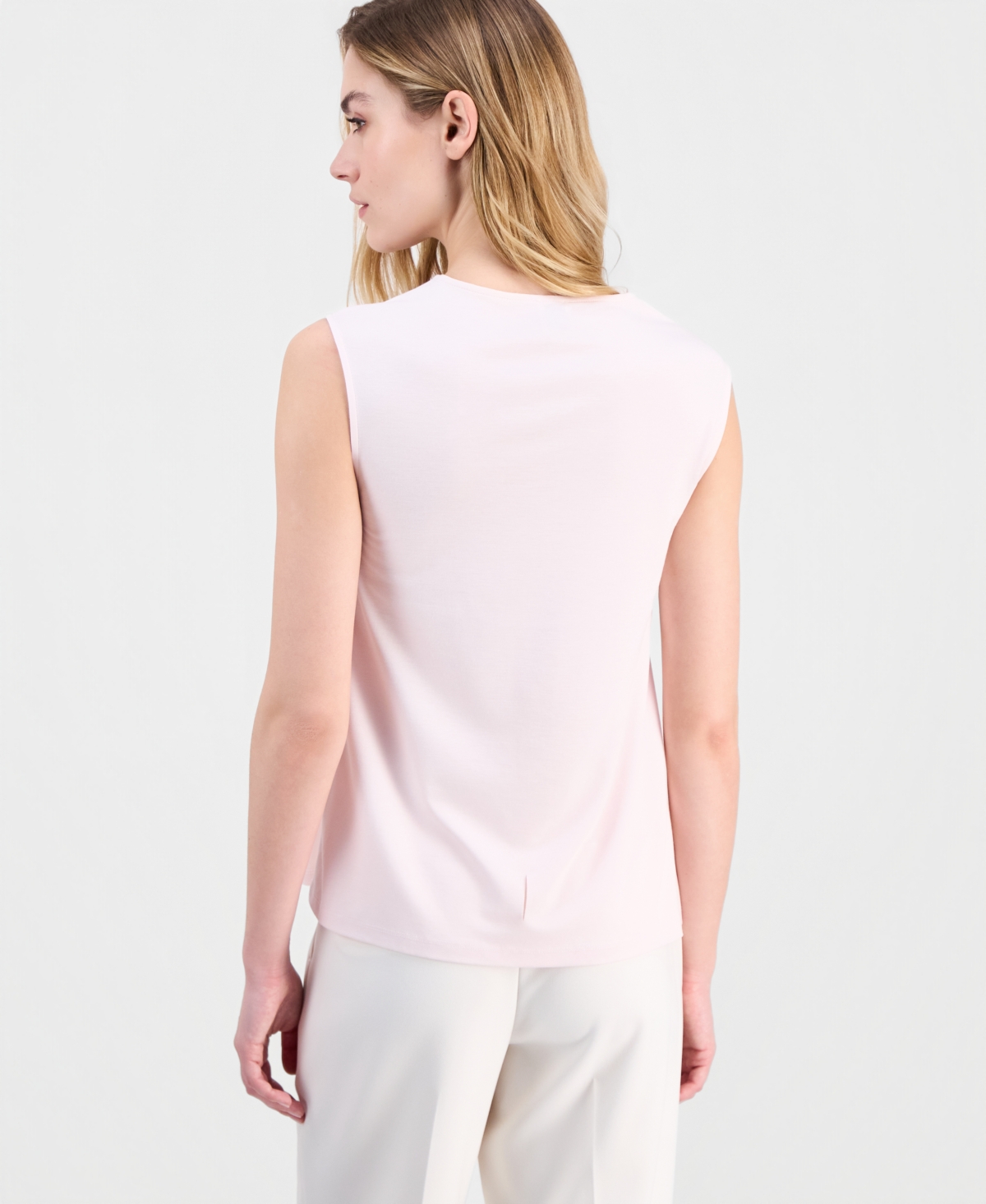 Anne Klein Women's Sleeveless Pleated Asymmetrical Top