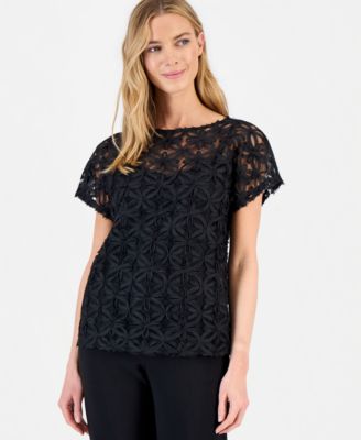 Women's Boat-Neck Ribbon-Soutache Top