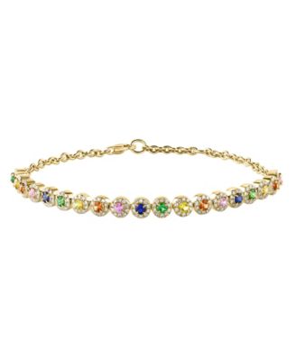 Lali Jewels Ruby 124 ct tw and Diamond 056 ct tw Bracelet in 14k Rose Gold - Multi 7013$