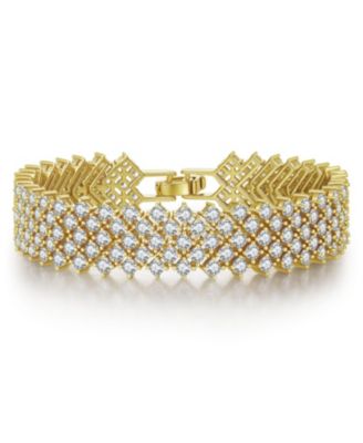 Elegant Sterling Silver 4-Row Cubic Zirconia Tennis Bracelet