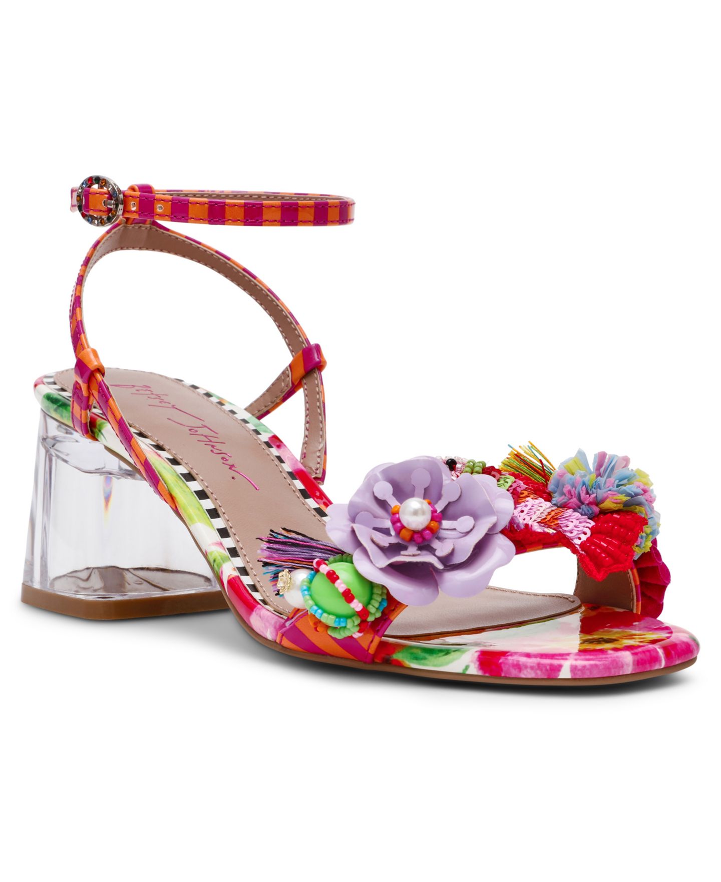 Женские сандалии Betsey Johnson Merrily Floral Low Block Heel, цвет: Яркий разноцветный — фото 1