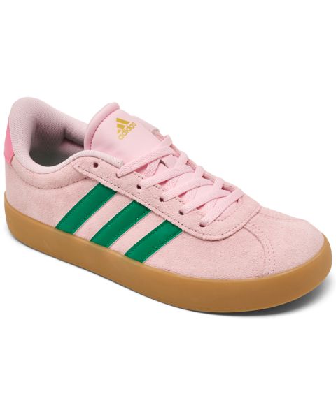 Кроссовки adidas VL Court 3.0 Sneakers from Finish Line для девочек, цвет: Розовый / Зелёный