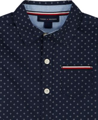 Boys' 2T-7 Point Collar Shirt and Shorts, 2-Piece Set