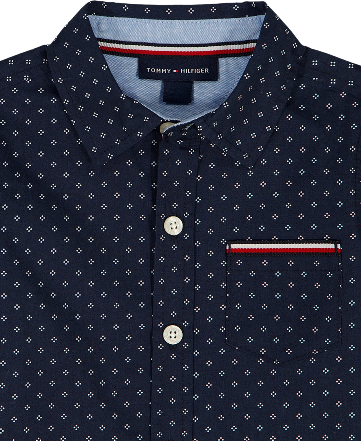 Tommy Hilfiger Boys' 2T-7 Point Collar Shirt and Shorts, 2-Piece Set