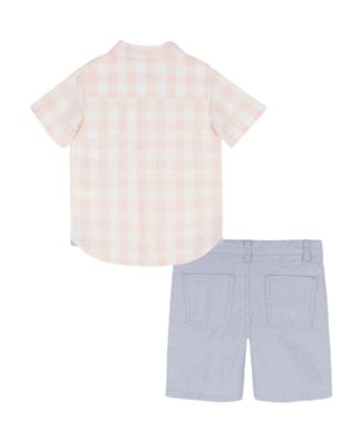 Boys' 2T-7 Button-Front Shirt and Shorts, 2-Piece Set