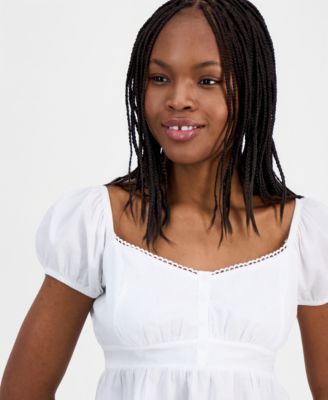 Juniors' Cotton Babydoll Top