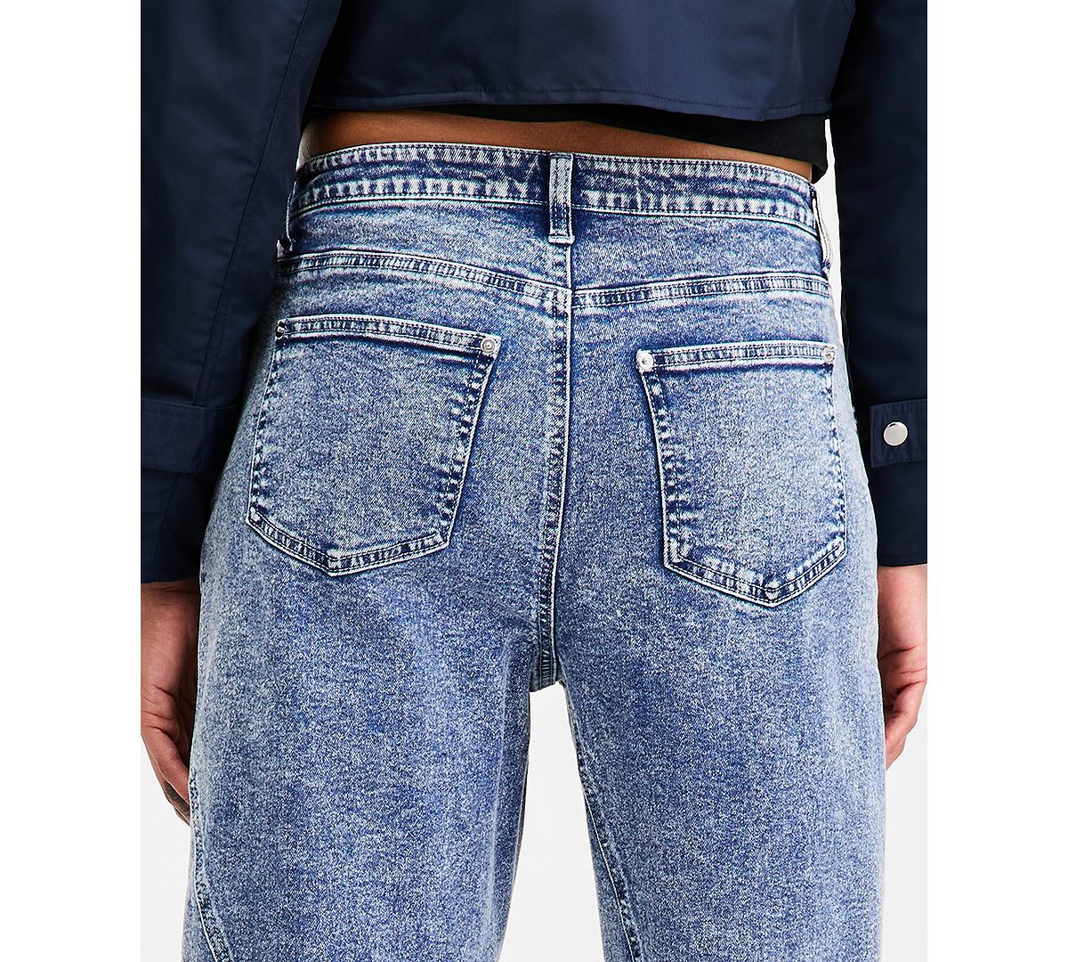 Bar III Women's Twisted-Seam Acid-Wash Jeans, Macy's Exclusive view 5 — MAYCSS fashion products