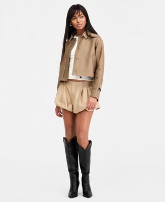 Women's Cropped Bubble-Hem Jacket