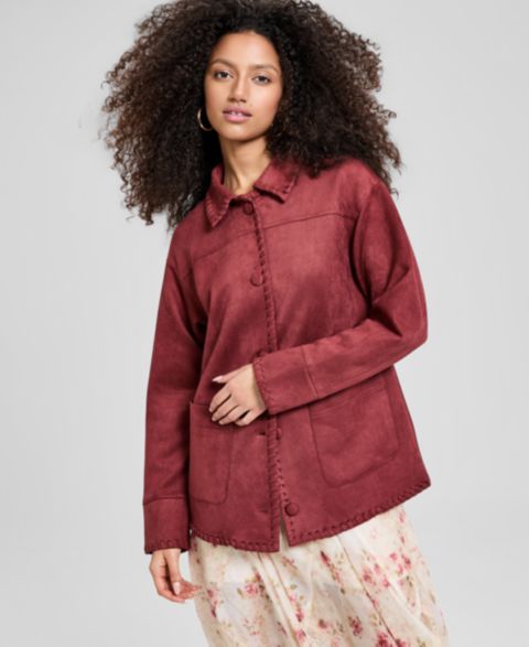 Женские куртки And Now This Faux Suede Whipstitch Jacket