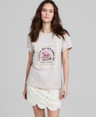 Women's Crochet-Trim Cotton T-Shirt