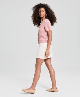 Women's Faux-Suede Woven Mini Skirt