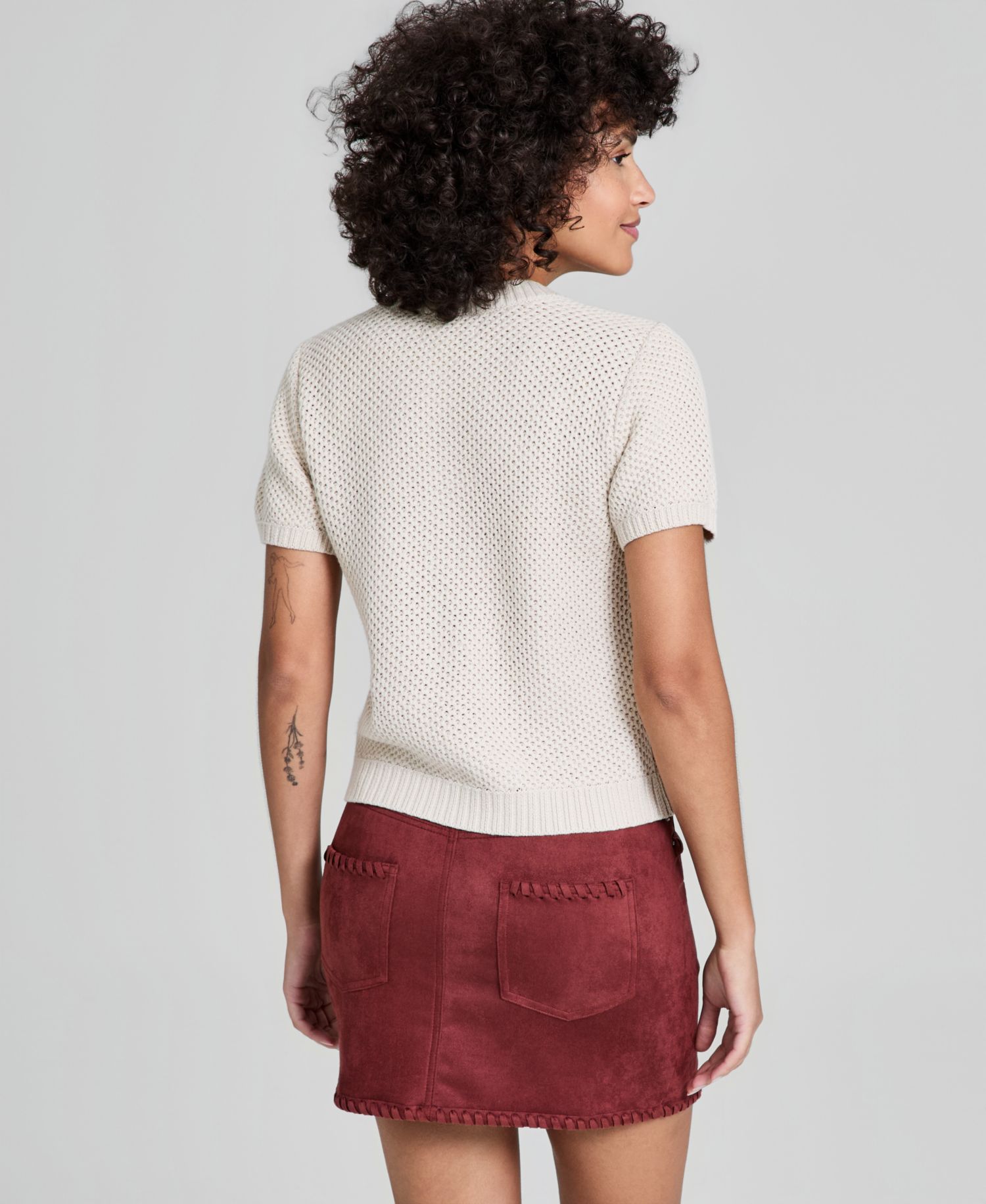 And Now This Women's Crewneck Button-Front Cardigan
