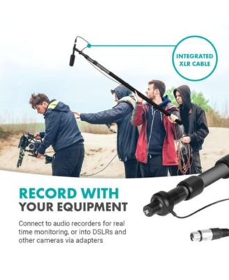 Boom Mic Bundle - Shotgun Microphone with Telescoping Boom Pole and XLR Cable
