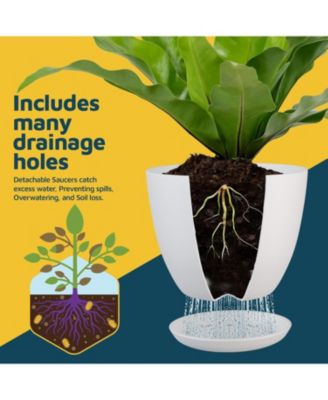 Multicolor Plant Pots 15 Pack with Drainage Holes & Saucers Indoor & Outdoor Planters for Houseplants & Flowers, Durable & Weatherproof