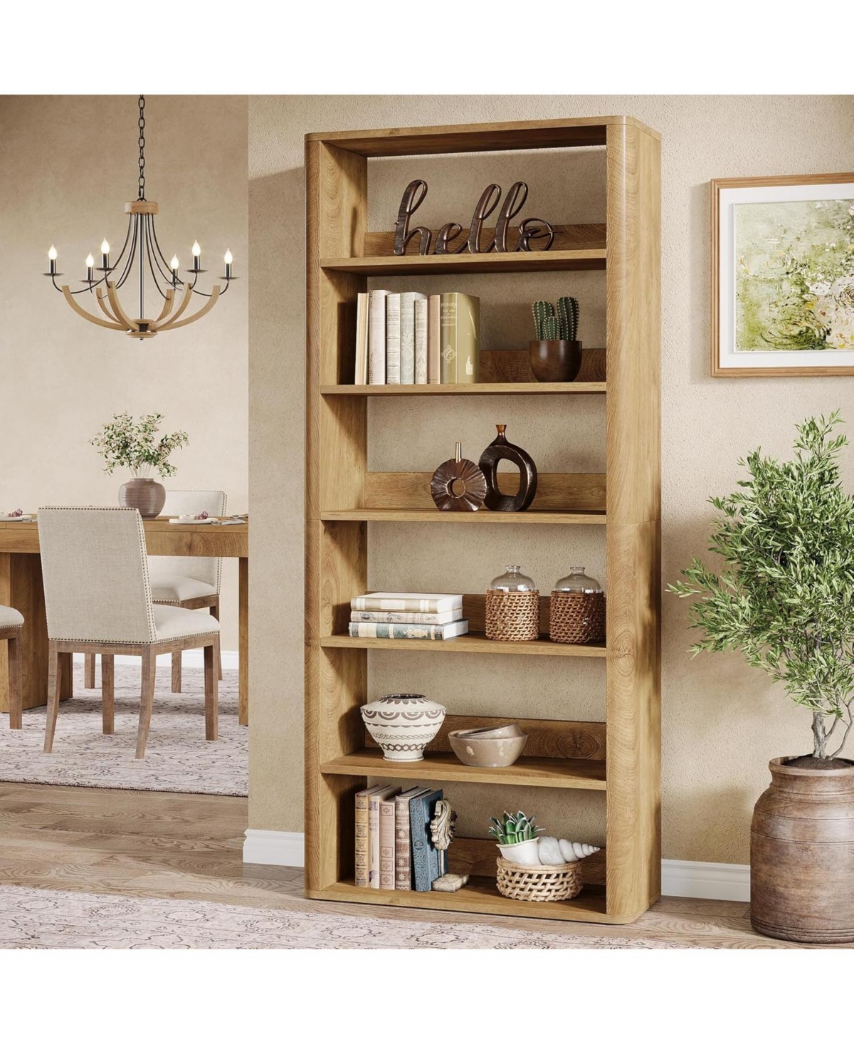 Tribesigns 70.9" Tall Bookcase, 6-Tier Open Bookshelves and Bookcases with Storage Shelves, Floor Standing Library Bookshelf