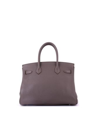 Birkin 30 Handbag Grey Clemence with Palladium Hardware