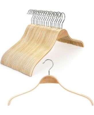 Premium Wooden Clothes Hangers, Lightweight Slim Birch Wood Coat Shirt Top Hangers