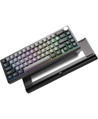 AL68 Wireless Mechanical Keyboard,Full Aluminum CNC,60% Layout with Knob, QMK/VIA Software,Gasket Mounted,Hot Swappable,RGB,BT/2.4G/USB-C