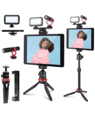 Tablet Vlogging Kit for iPad with Mic, Light, Tabletop Tripod
