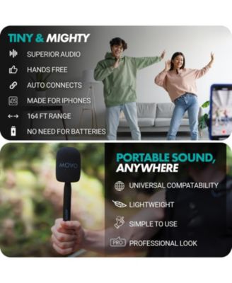 Wireless Mini Wireless Microphone for iPhone Podcast Equipment Bundle with WMX-HM Handle (Lightning)