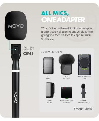 WMX-HM2 Handheld Interview Mic Adapter for Wireless Microphones with 3 Color Windscreens